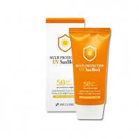Солнцезащитный крем для лица с коллагеном 3W Clinic Multi protection UV Sun Block SPF 50+PA+++(70ml)