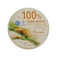 Универсальный гель с муцином улитки 3W Clinic Snail Mucus Soothing Gel (purity 98%) (300 гр)