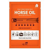 Листовая маска для лица Mijin Care Daily Dewy Horse Oil Mask Pack (25 мл) лошадиный жир