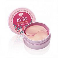 Патчи для глаз с болгарской розой и порошком рубина PETITFEE KOELF Ruby & Bulgarian Rose(60 шт)