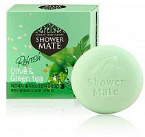 Мыло туалетное твердое Shower Mate Оливки и зеленый чай (100 гр)