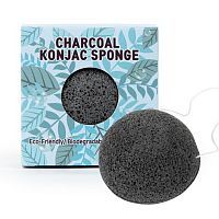 Спонж конняку Trimay Charcoal Konjac Sponge черный (в коробочке) 1 шт
